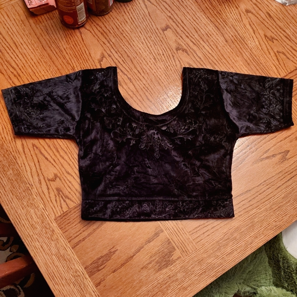 Black Velvet Sari Blouse Size XS